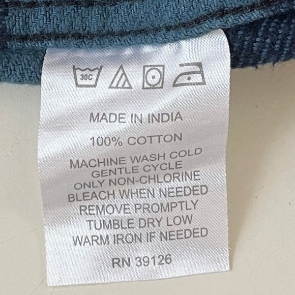 Filson Flannel Work Shirt Blue Navy Plaid Long Sleeve Button Up Mens M‎ Cotton - Picture 4 of 8